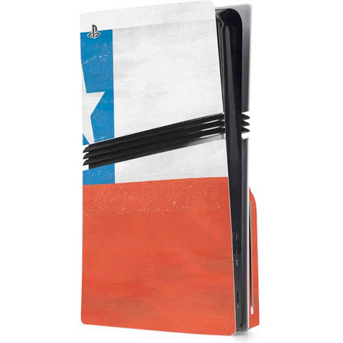 Chile Flag Distressed PS5 Pro Disk Console Skin